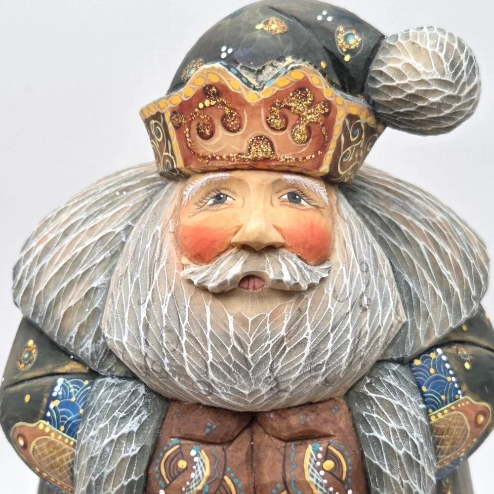 G. DeBrekht Frosted Santa 2002‎ Regal Music Series Musical Rotating Ceramic Rare
